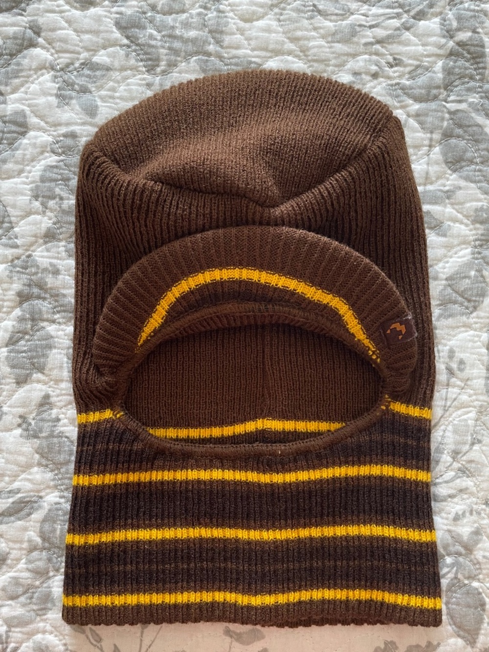 EUC Rare SPY Optic Women’s Vintage Y2K Ribbed Visored Balaclava in Brown/Yellow